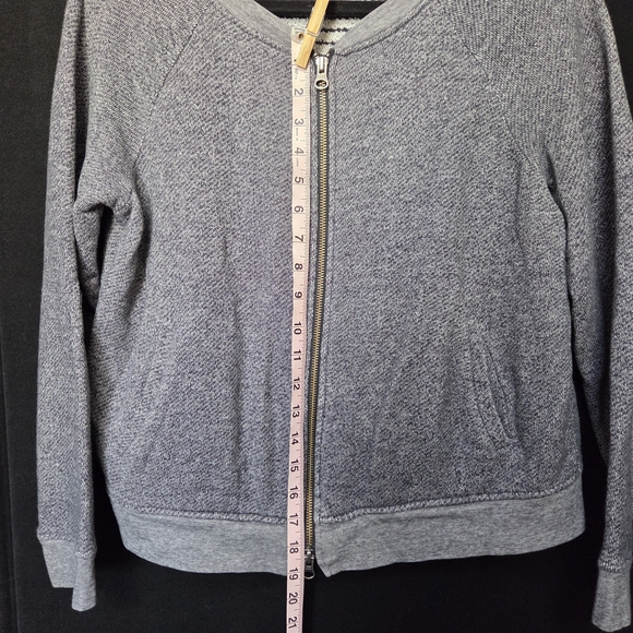 J. Jill Gray Zip-Up Sweater 100% Cotton - Picture 7 of 8